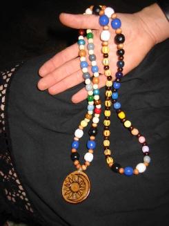 Monastic prayer beads, painted wood